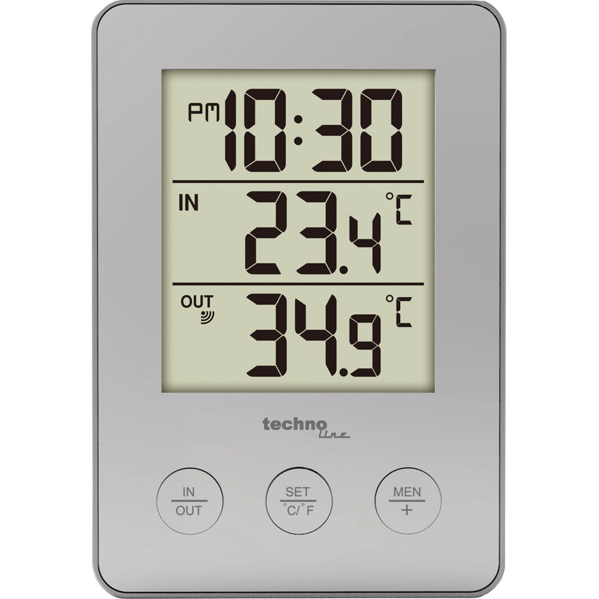 Technoline Station de température WS9175 gris Indicateur de température intérieure et extérieure