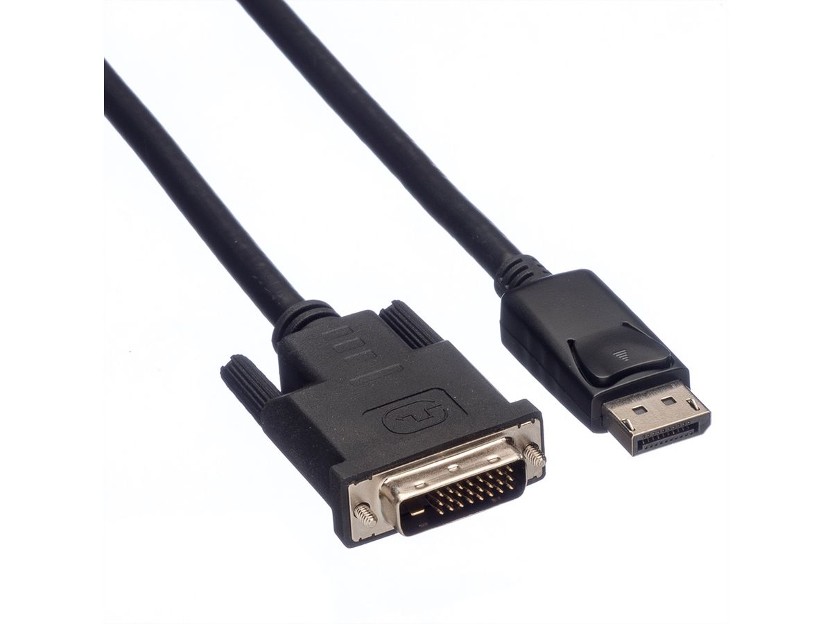 ROLINE DisplayPort Kabel DP ST - DVI ST, LSOH, schwarz, 1,5 m