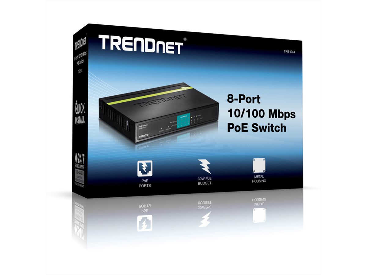 TRENDnet TPE-S44 PoE Switch 8 Port