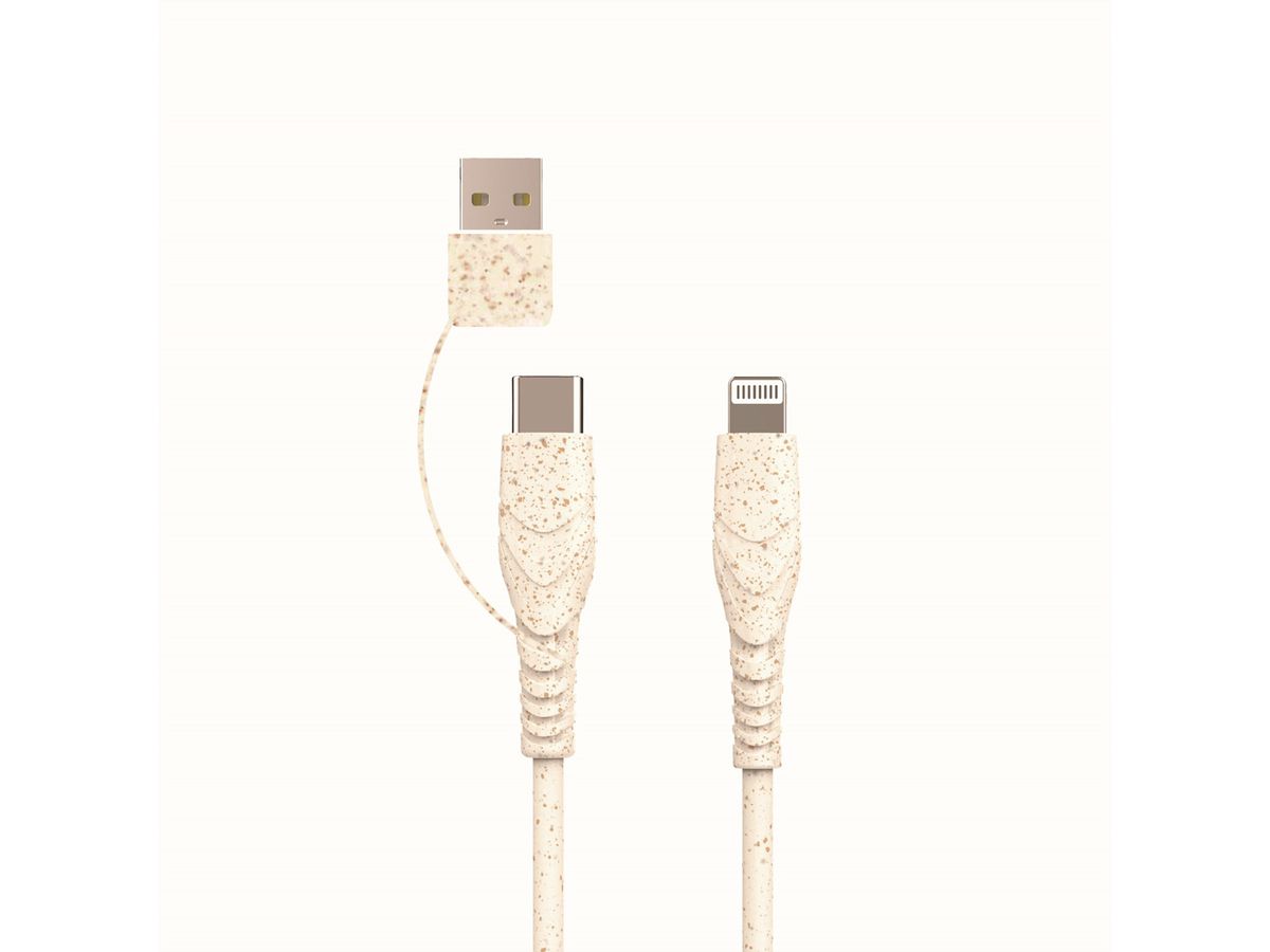 BIOnd BIO-CT-IP USB-C to 8PIN & USB-A 3,5A Cable, 1,2 m