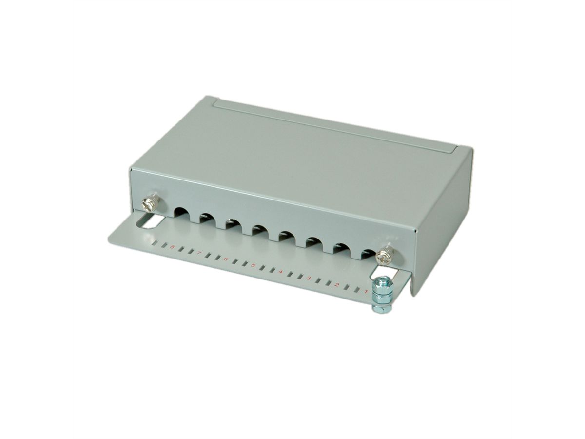 ROLINE Patchpanel, 8 Ports, Cat.5e (Class D), geschirmt, grau