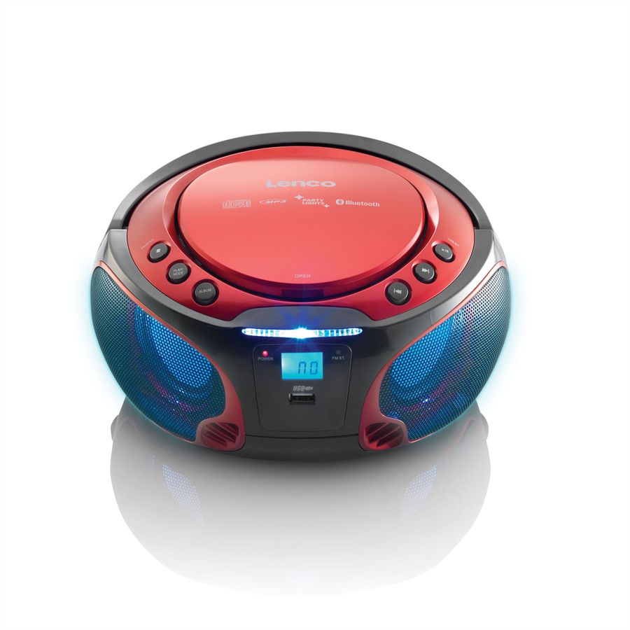Lenco CD-Player SCD-550, Rot, Lichteffekt