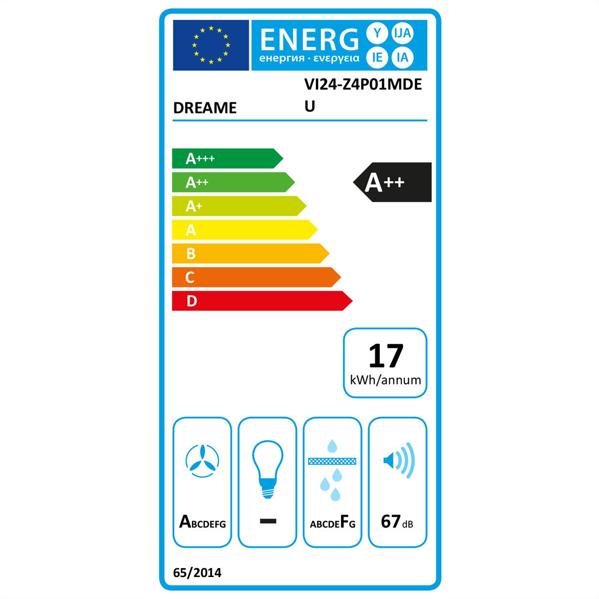Dreame Kochfeldabzugssysteme VZ40PRO , 650m³/h, VI24VZ4P01MDEU, A++, schwarz