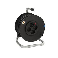 BACHMANN Enrouleur de câble quadruple avec protection thermique, 25 m