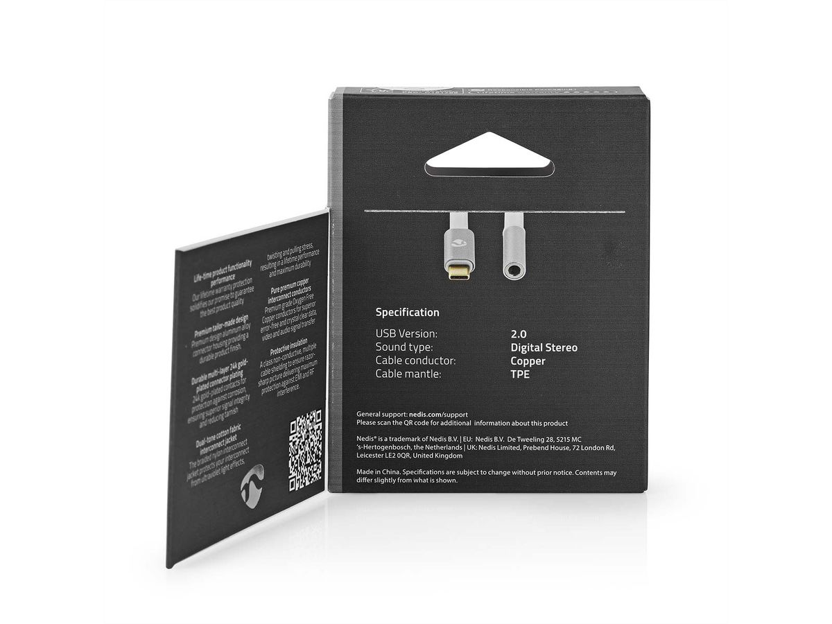 Nedis Adapter USB Typ C - 3,5mm Audio, ST/BU, 0.1 m, ST/BU