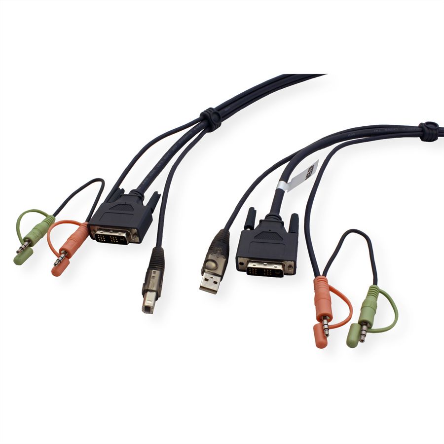 ATEN 2L-7D02UI Câble KVM DVI-I (Single Link), USB, Audio, noir, 1,8 m