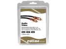 ROLINE GOLD Cinch-Verbindungskabel simplex ST/ST, Rot, Retail Blister, 2,5 m