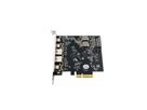 EXSYS EX-12007 Carte USB 3.2 Gen2 PCIe, 3 ports type C, 2 ports type A