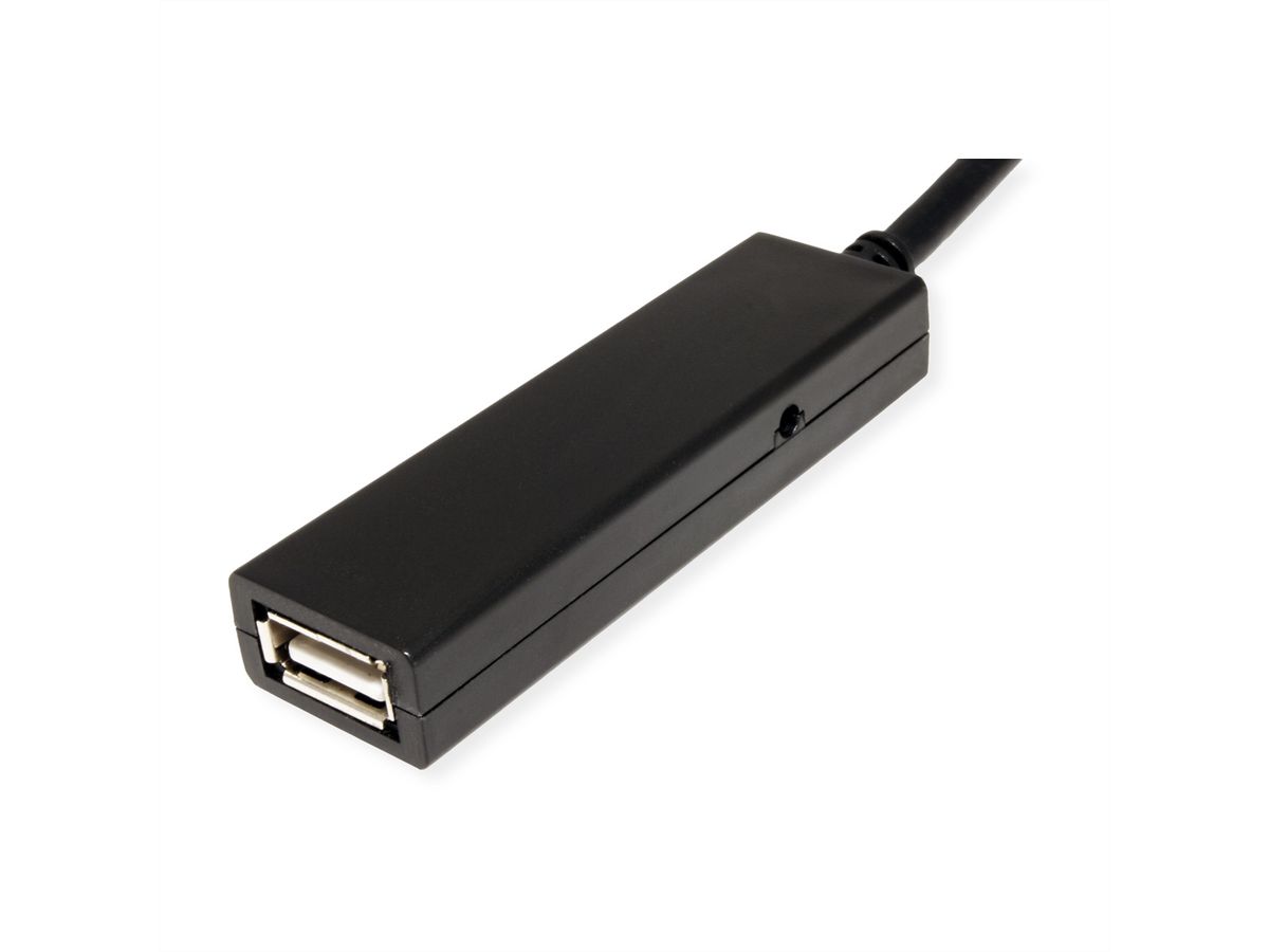 VALUE USB 2.0 Verlängerung, aktiv, mit Repeater, A-C, schwarz, 10 m