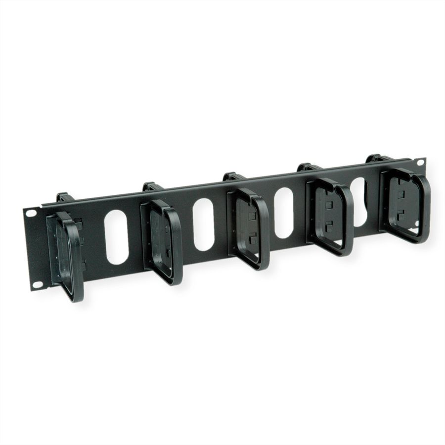 CONTEG 19"-Kabelführung 2 HE mit 2 x 5 Kabelösen 80 x 80 mm