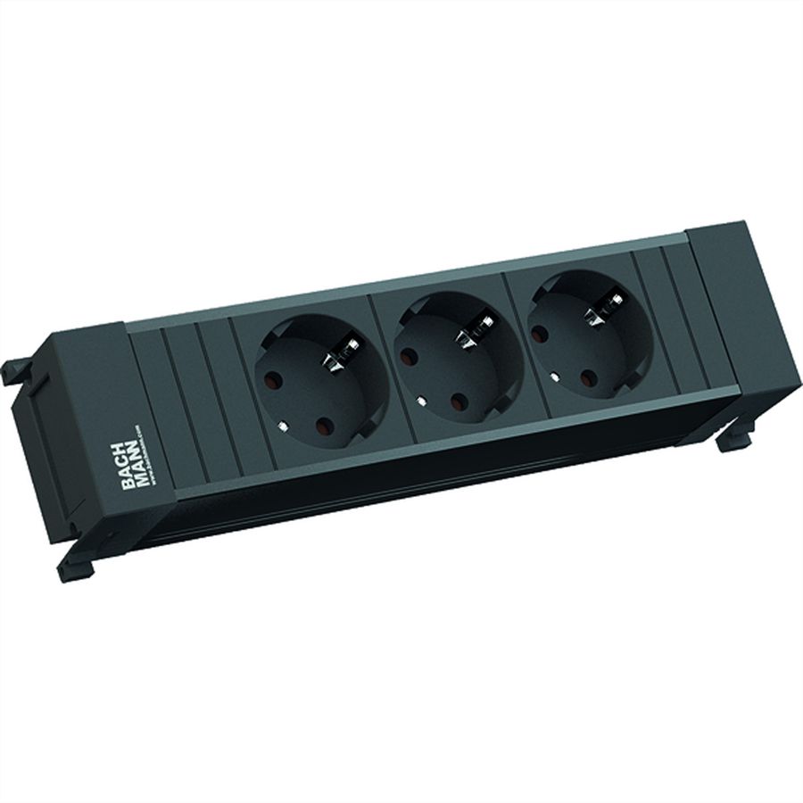 BACHMANN POWER FRAME 3xCEE7/3 court profilé plastique