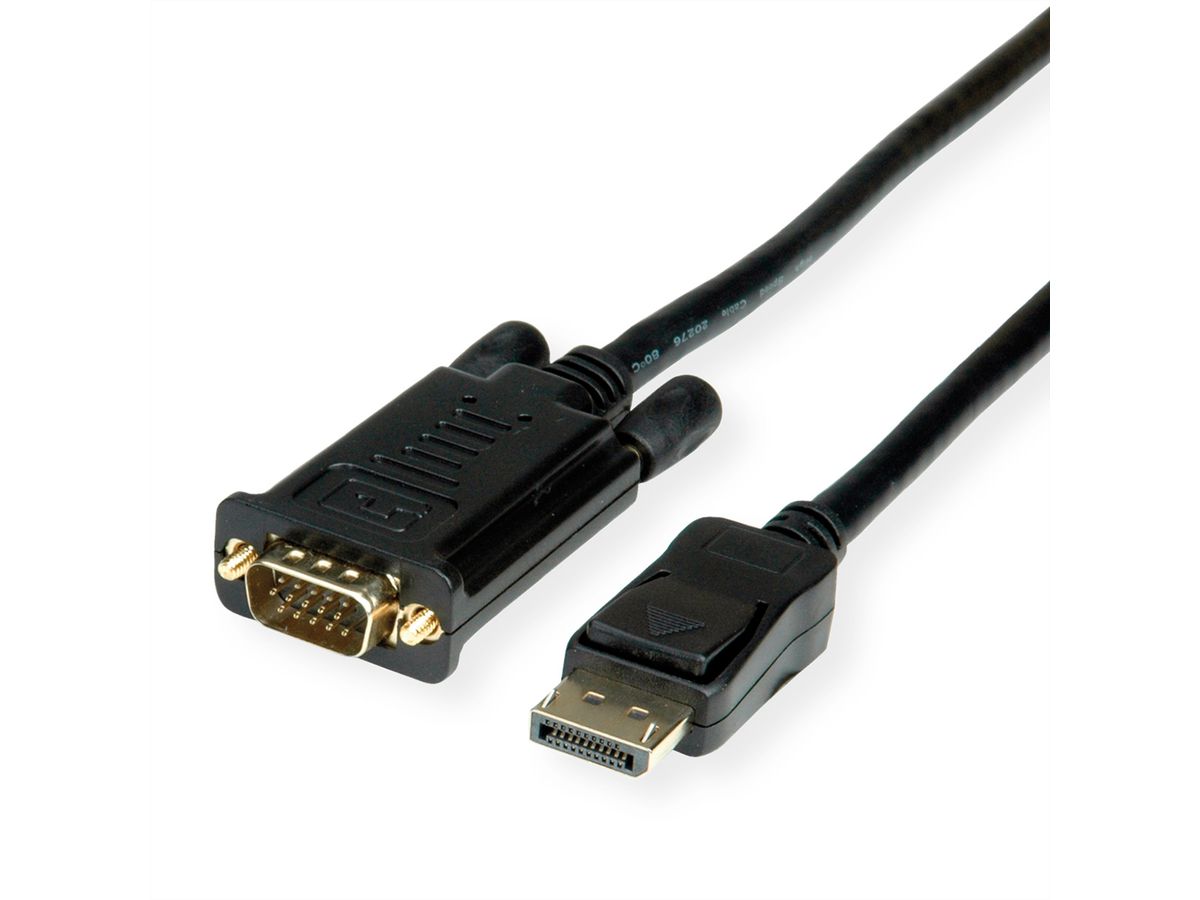 ROLINE Câble DisplayPort-VGA, DP M - VGA M, noir, 1 m