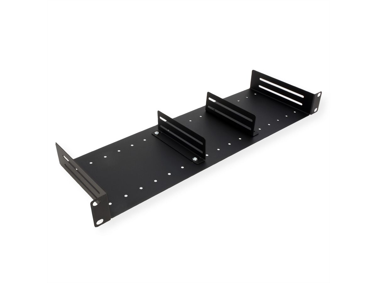 VALUE 19-Zoll-Fachboden mit 2 verstellbaren Teilern, 1 HE, schwarz