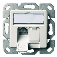 TELEGÄRTNER Embase double AMJ45/50, Cat.6A (Classe EA) blanc pur, (A+B+C)