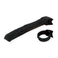 VALUE Bande auto-agrippante avec languette, par 20, noir, 15 cm