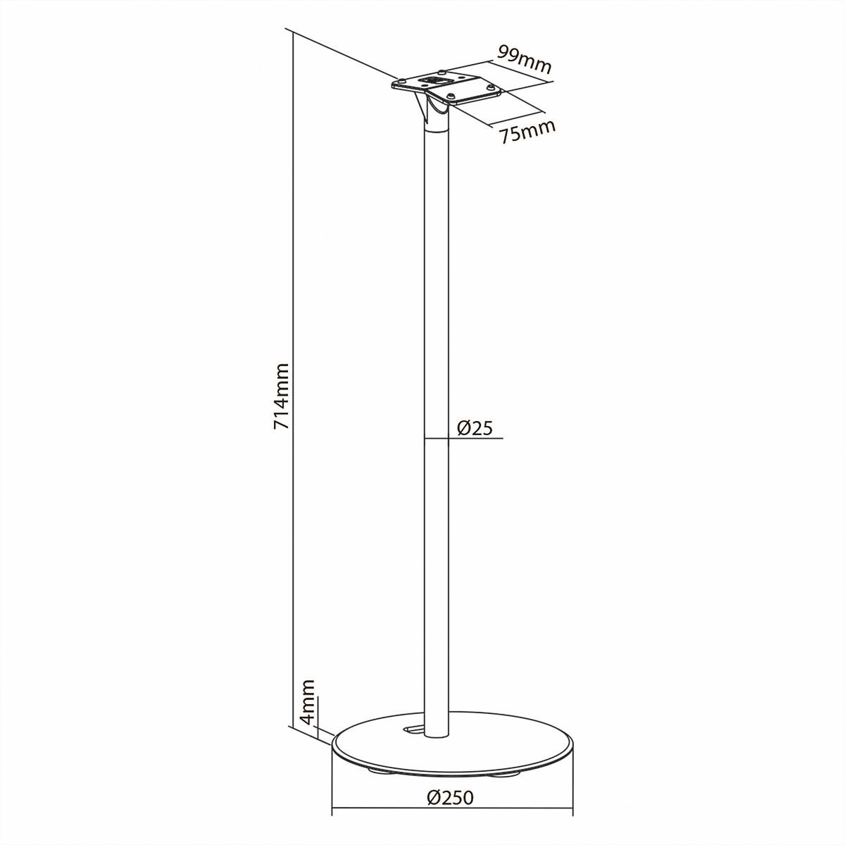 Nedis Lautsprecherständer für Sonos Era300 Weiss, Ständer, 5 kg, Kabelmanagement