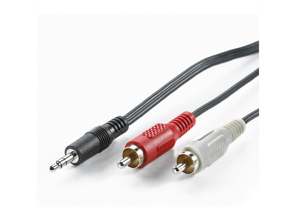 VALUE Câble 3,5mm / 2x RCA M, 5m