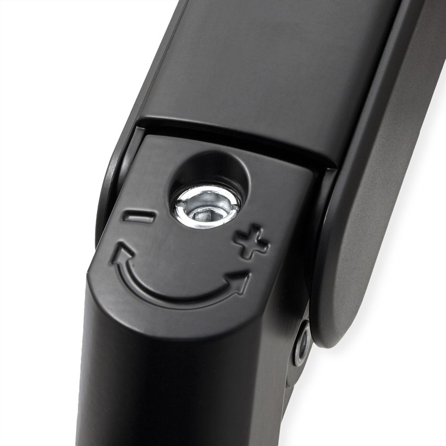 ROLINE LCD-Arm, Trägerstange, 4 Gelenke, Tischmontage, 24-57 Zoll, bis 27 kg, schwarz