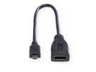 ROLINE HDMI High Speed Kabel mit Ethernet, HDMI BU - Micro HDMI ST, 0,22 m
