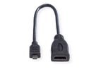 ROLINE Câble HDMI High Speed avec Ethernet, HDMI F - Micro HDMI M, 0,15 m