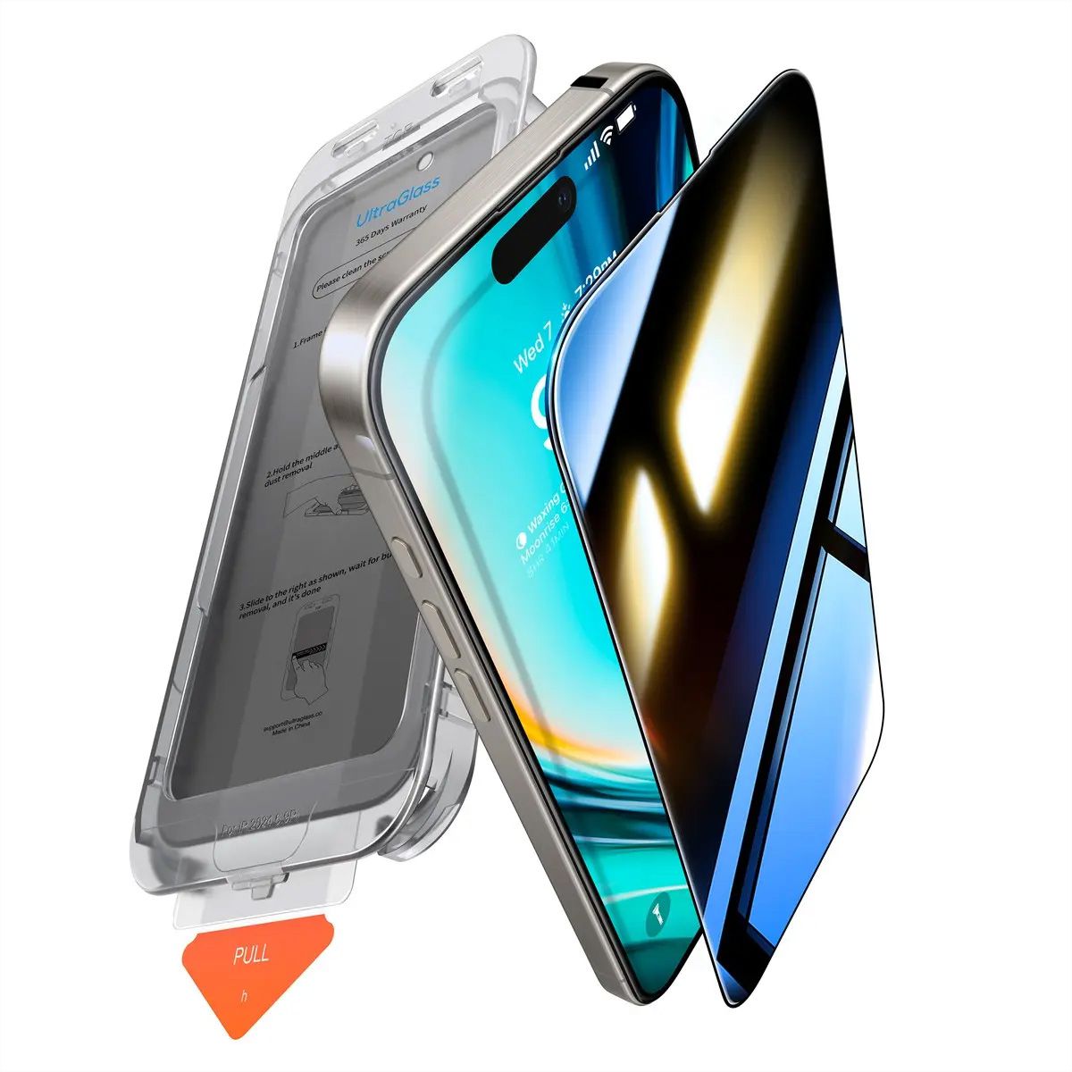 Torras Install Master protection d'écran, Privacy, iPhone 16 Pro, transparent