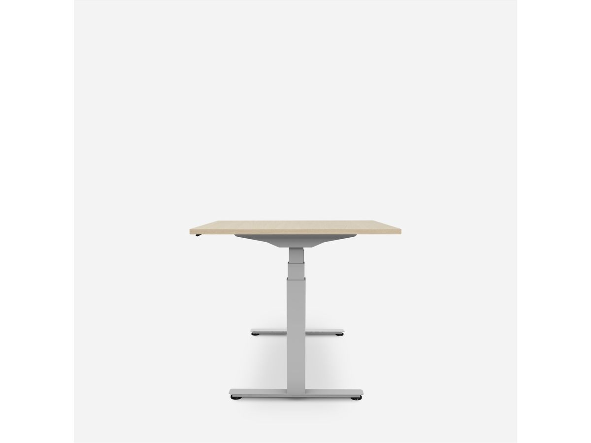 WRK21 Bureau Work 180 x 80 cm, Hauteur réglable, Mandal érable / Gris