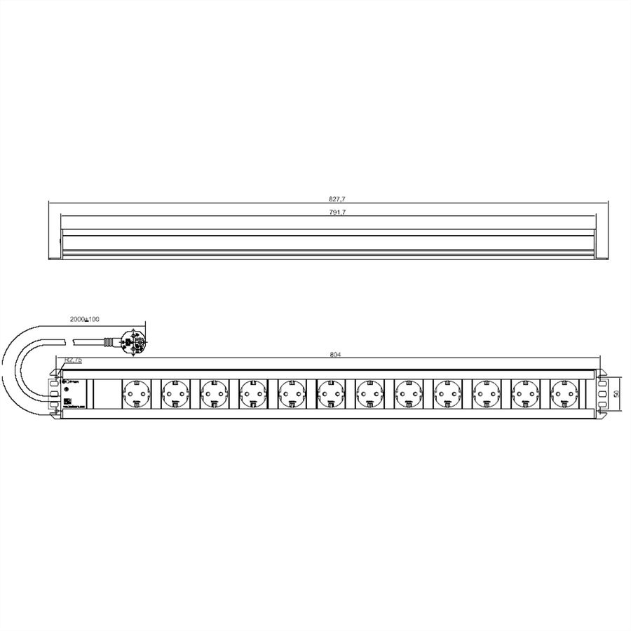 BACHMANN Handwerkerleiste 12x Schutzkontakt, 2 m
