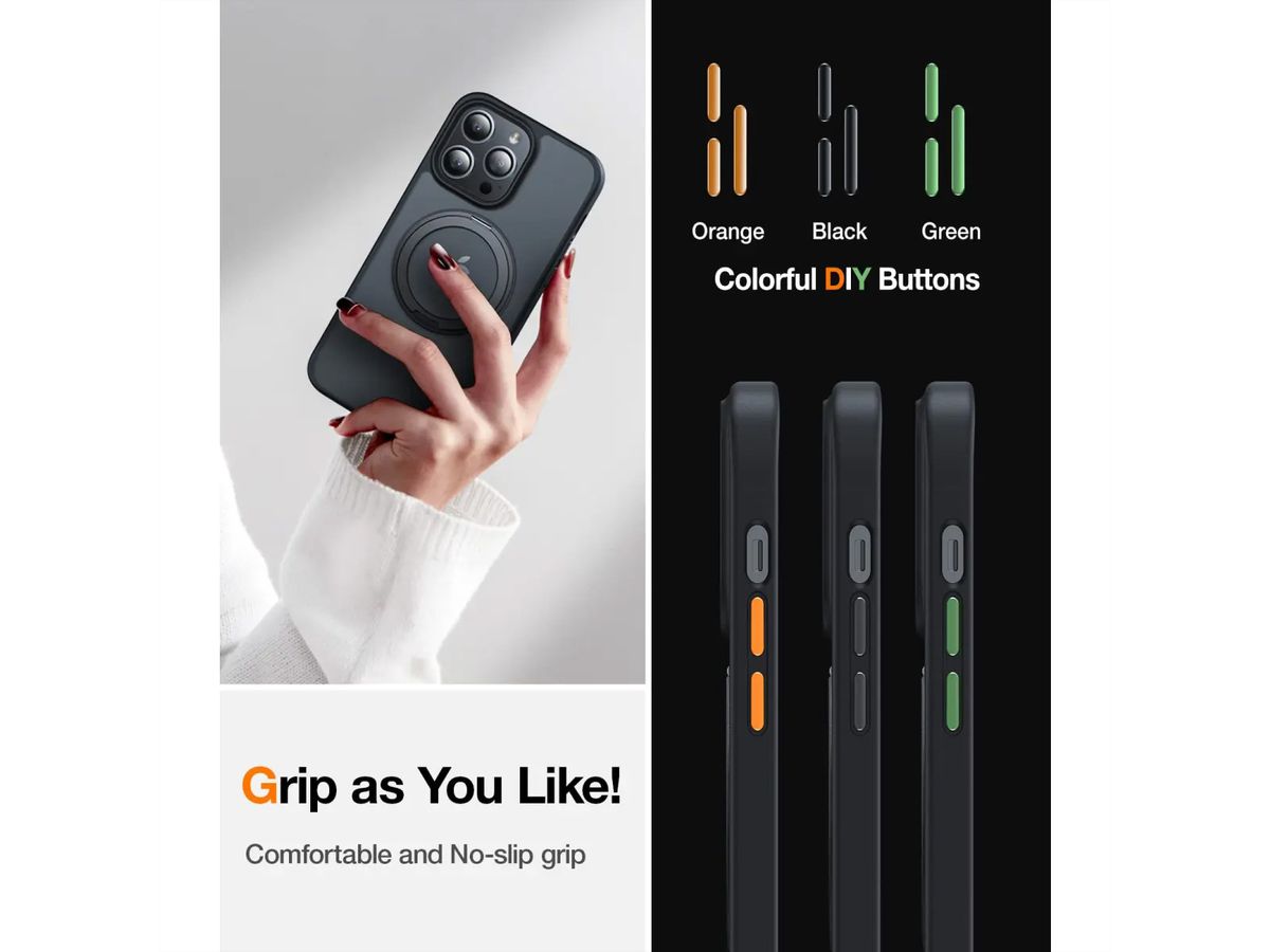 Torras UPRO Ostand Pro Schutzhülle, iPhone 14 Pro, MagSafe, schwarz