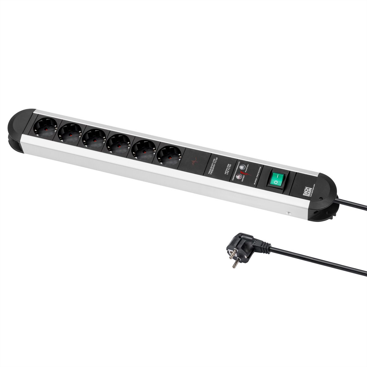 BACHMANN PRIMO Bâti de prises 6x contact de protection, protection totale de l'appareil Interrupteur, 1,75 m