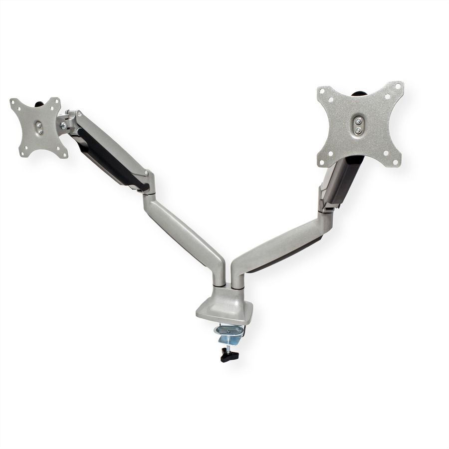 VALUE Bras double LCD, vérin à gaz, 6 articulations, fixation sur bureau