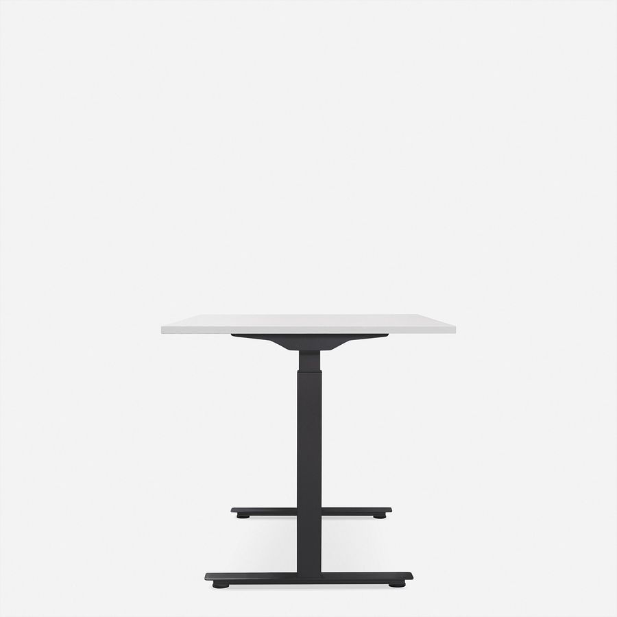 WRK21 Bureau Smart 160 x 80 cm, Hauteur réglable, Blanc uni / Noir