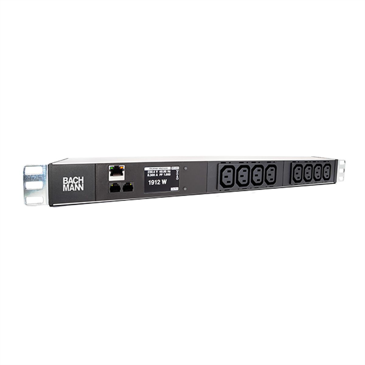 BACHMANN 19 Zoll 1HE BN2000 8xC13, TCP/IP Strom 2,0m CEE7/7