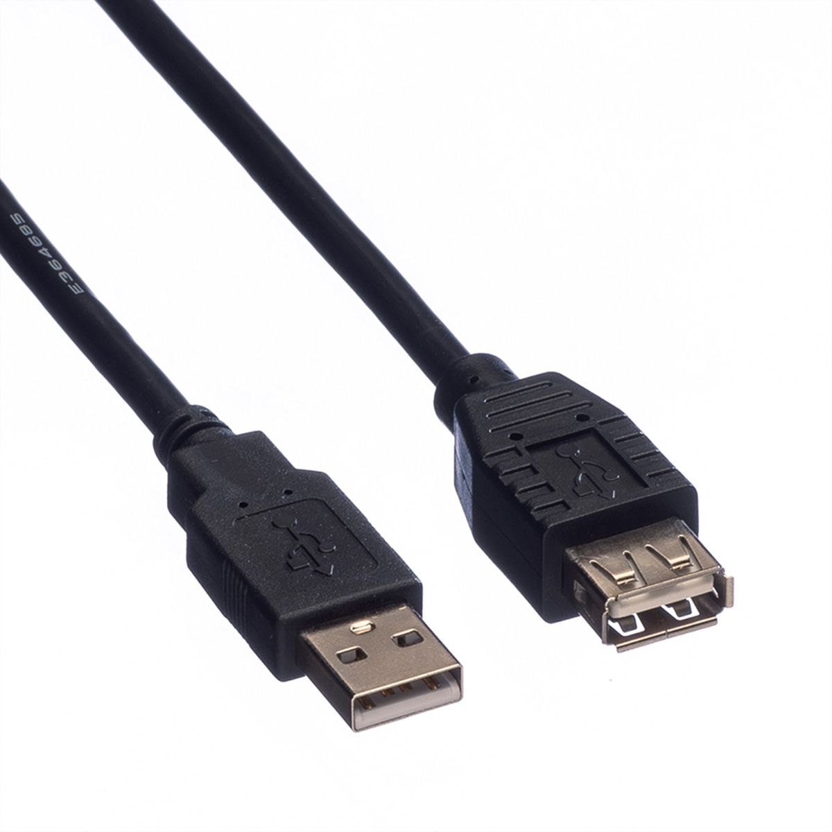 ROLINE Câble USB 2.0 Type A-A, M/F, noir, 1,8 m