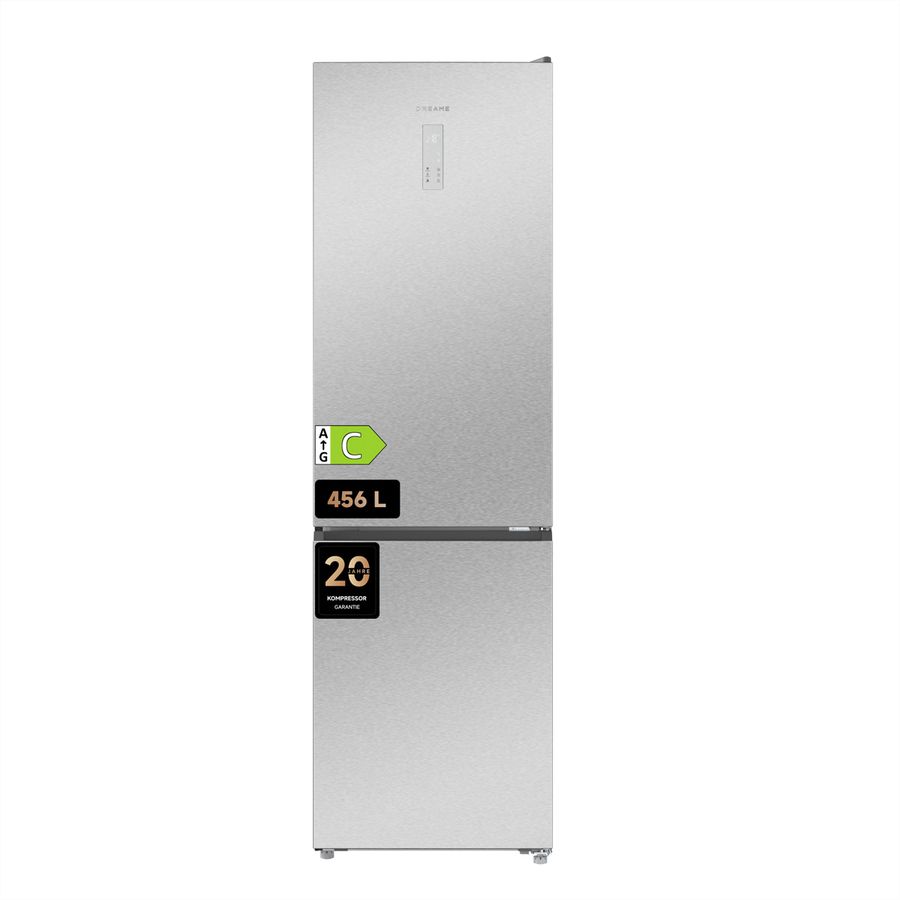 Dreame Kühl-Gefrierkombination MegaPRO, 456L, DRB450WMBCCH, C, Inox look
