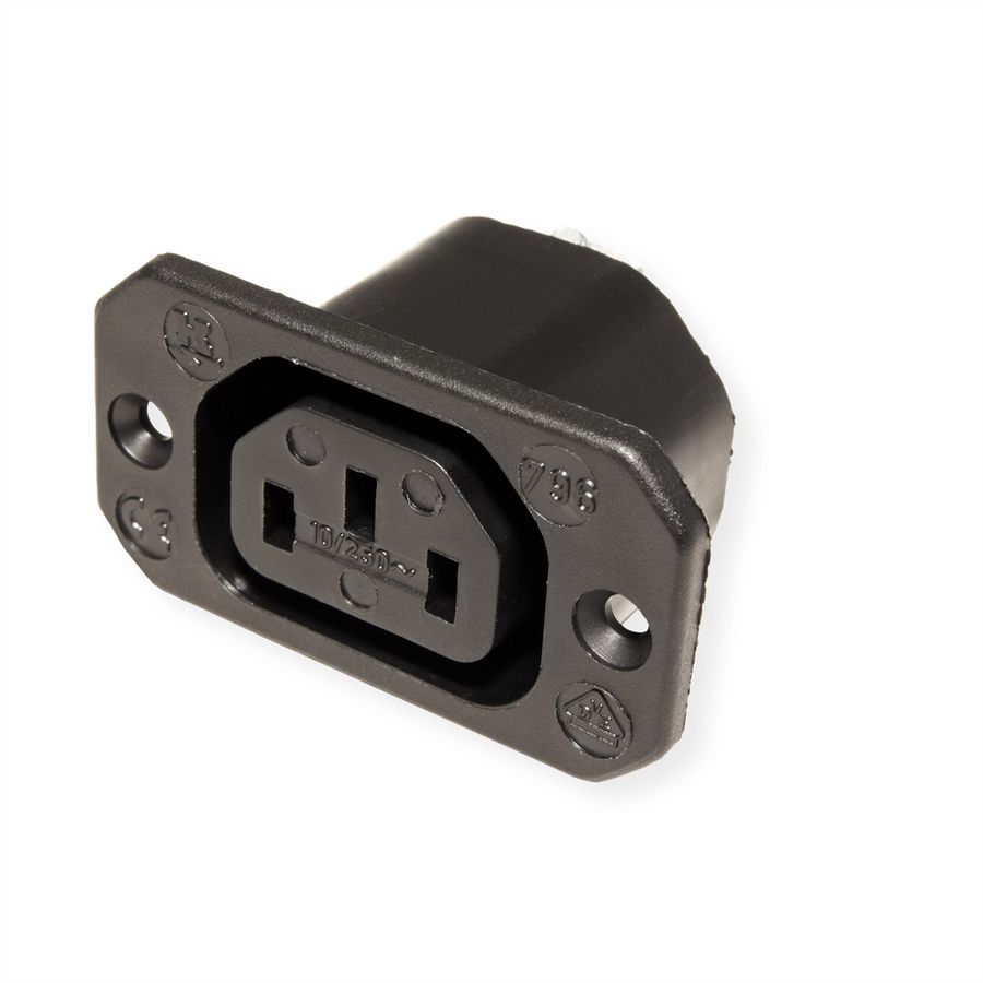 BACHMANN Kaltgerätedose IEC320 C13, mit Schraubanschlüssen schwarz