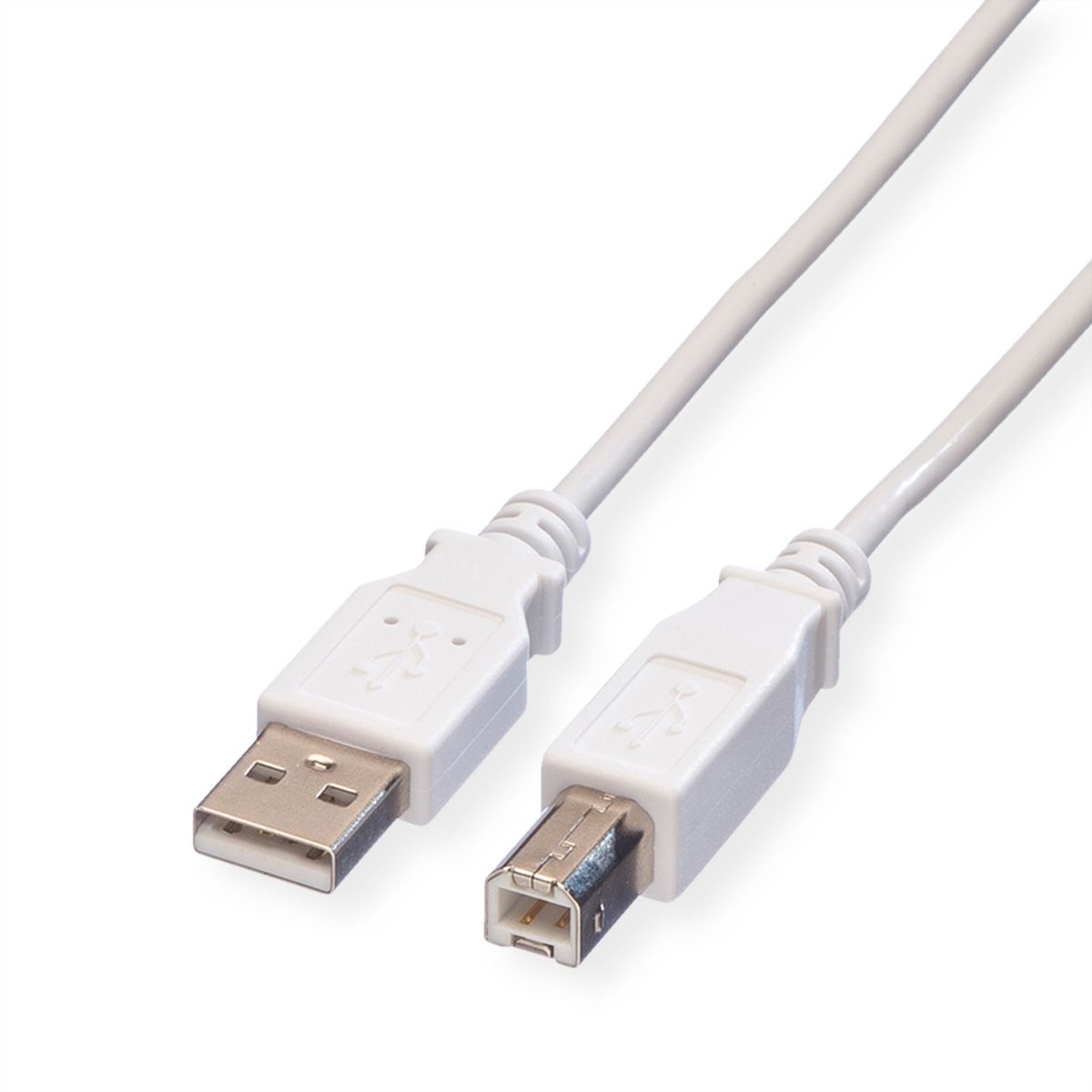 VALUE USB 2.0 Kabel, Typ A-B, weiß, 3 m