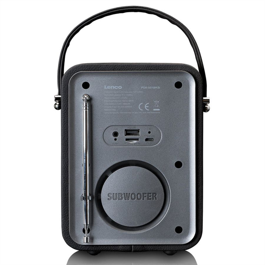 Lenco DAB+ Radio PDR-051BKSI, BT, USB, SD, RC, aufladbare batterie