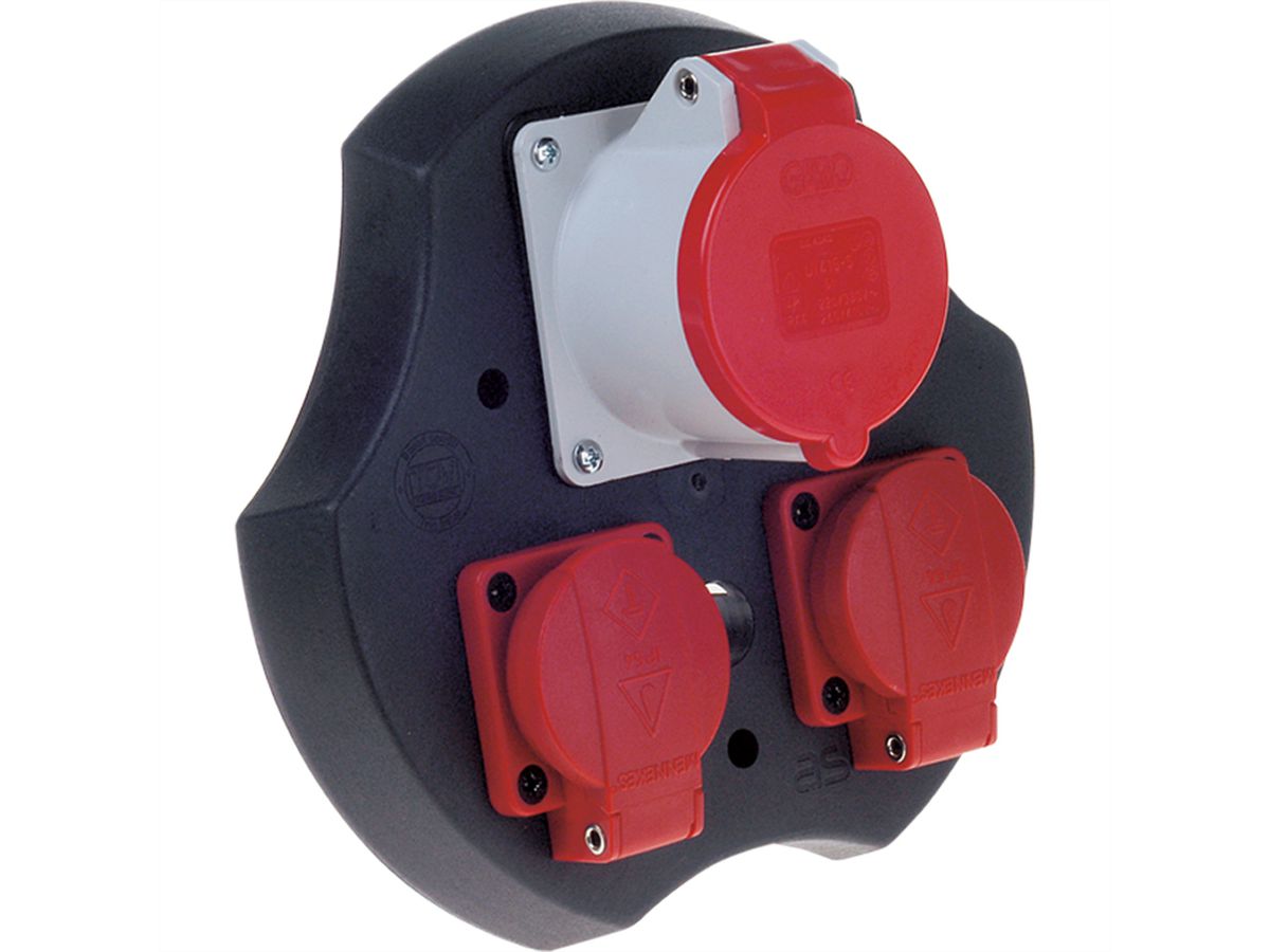 BACHMANN Std.-Einsatz 2xCEE7/3-1xCEE f., für Kabeltrommel 399.180Thermoschutz