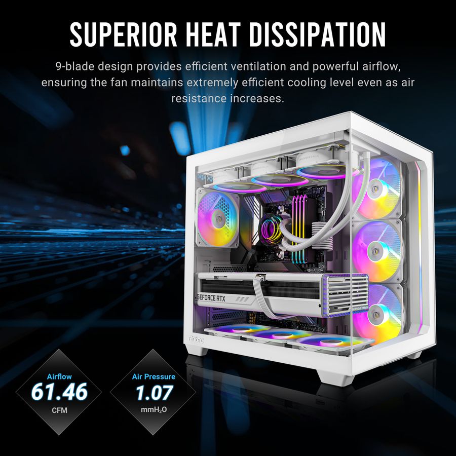 ANTEC P12R PWM ARGB REVERSE Ventilateur de boîtier PC, blanc