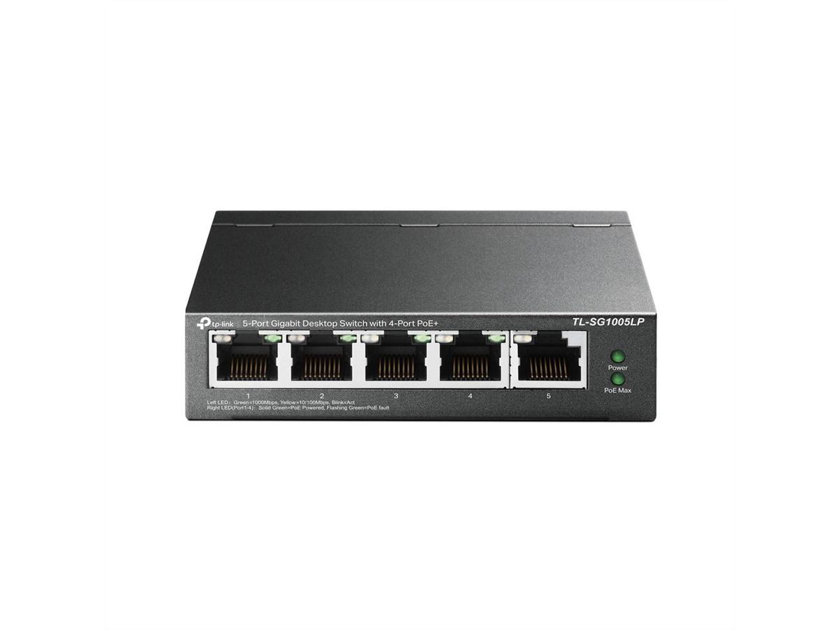 TP-Link TL-SG1005LP PoE Switch , 4x Gigabit PoE+ Ports, 1x  Non-PoE Port
