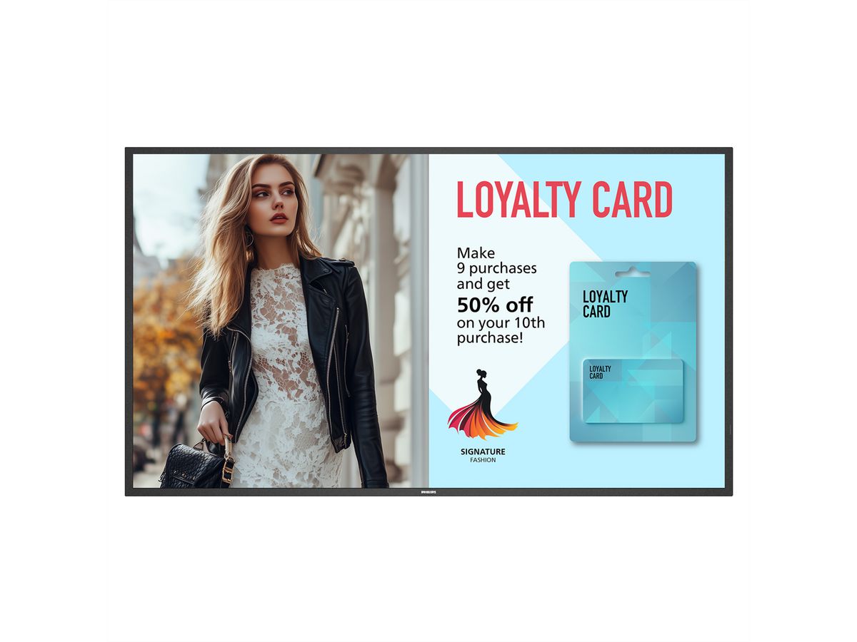 Philips Signage Display 50BDL6017P/00 , 50", UHD, 24/7, 800cd/m², 25% Haze