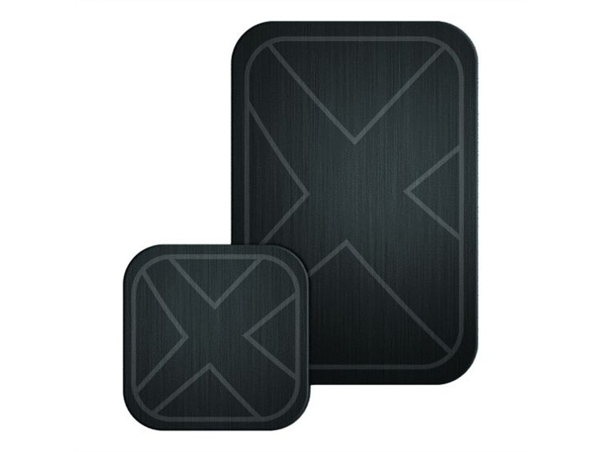Xlayer Plaque de métal  Magfix, paquet de 2 noir, 2 tailles différentes
