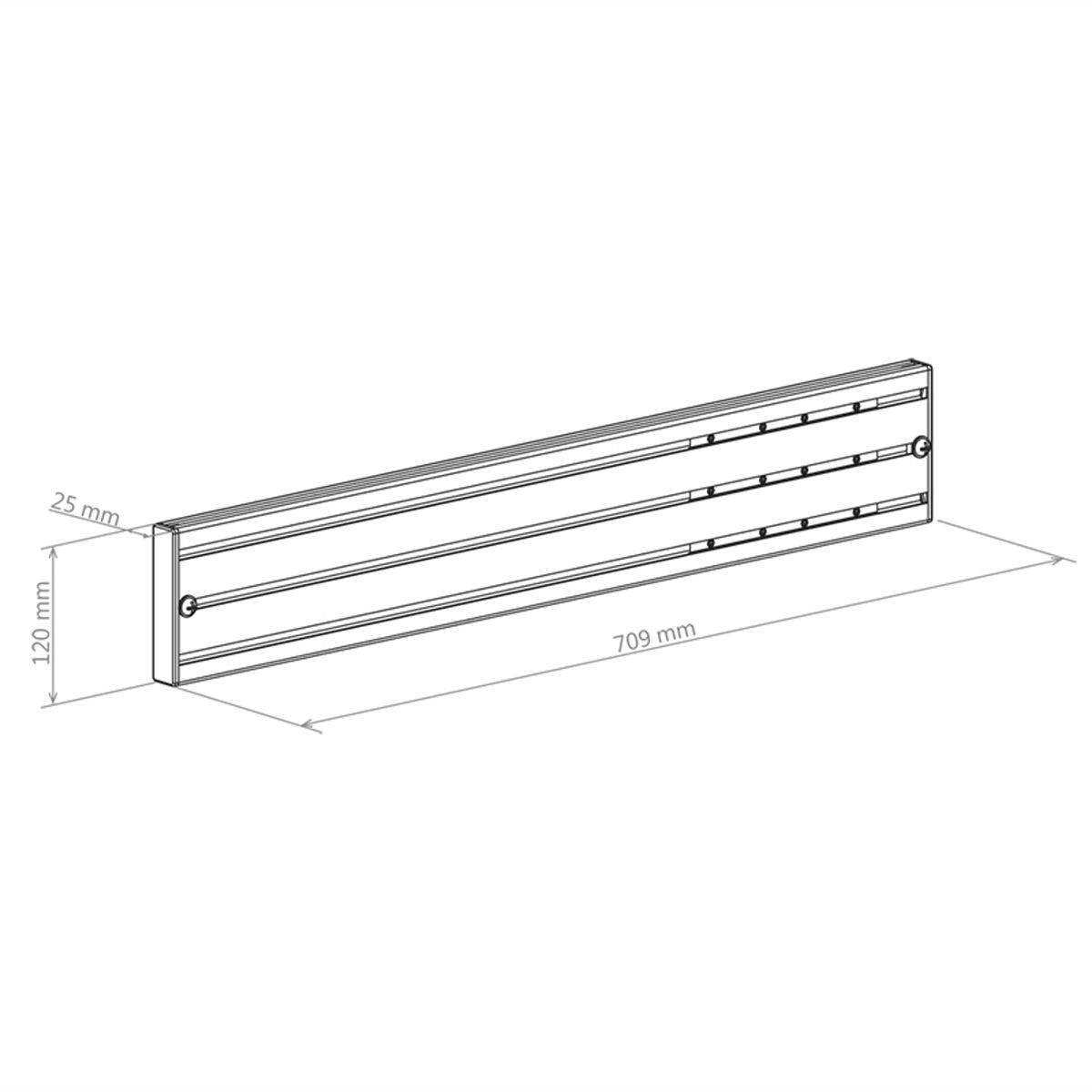 Hagor Rail en aluminium CPS - Rail en aluminium 700mm, noir