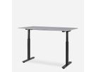 WRK21 Bureau Smart 100 x 60 cm, Hauteur réglable, Gris uni / Noir