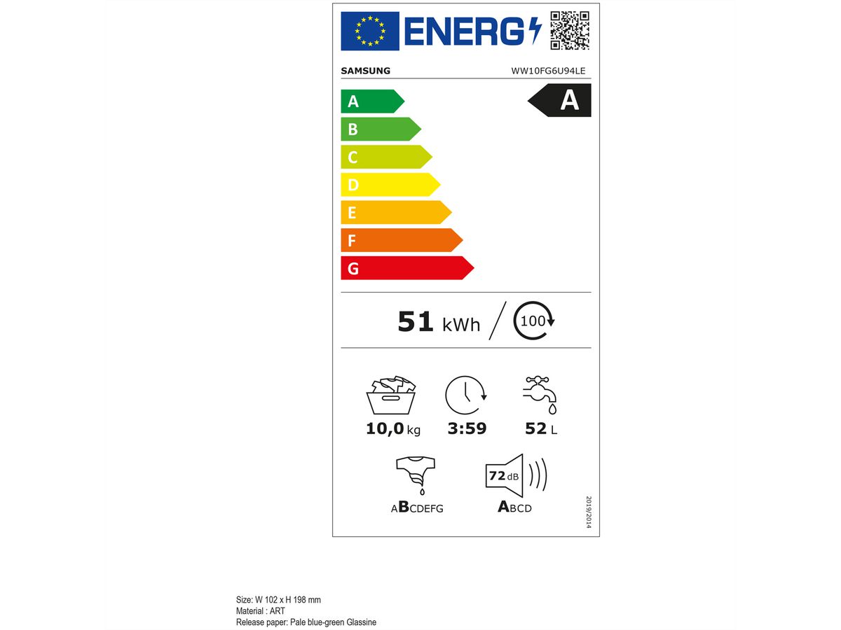 Samsung lave-linge WW6400 10kg, A , blanc, AI EcobubbleTM