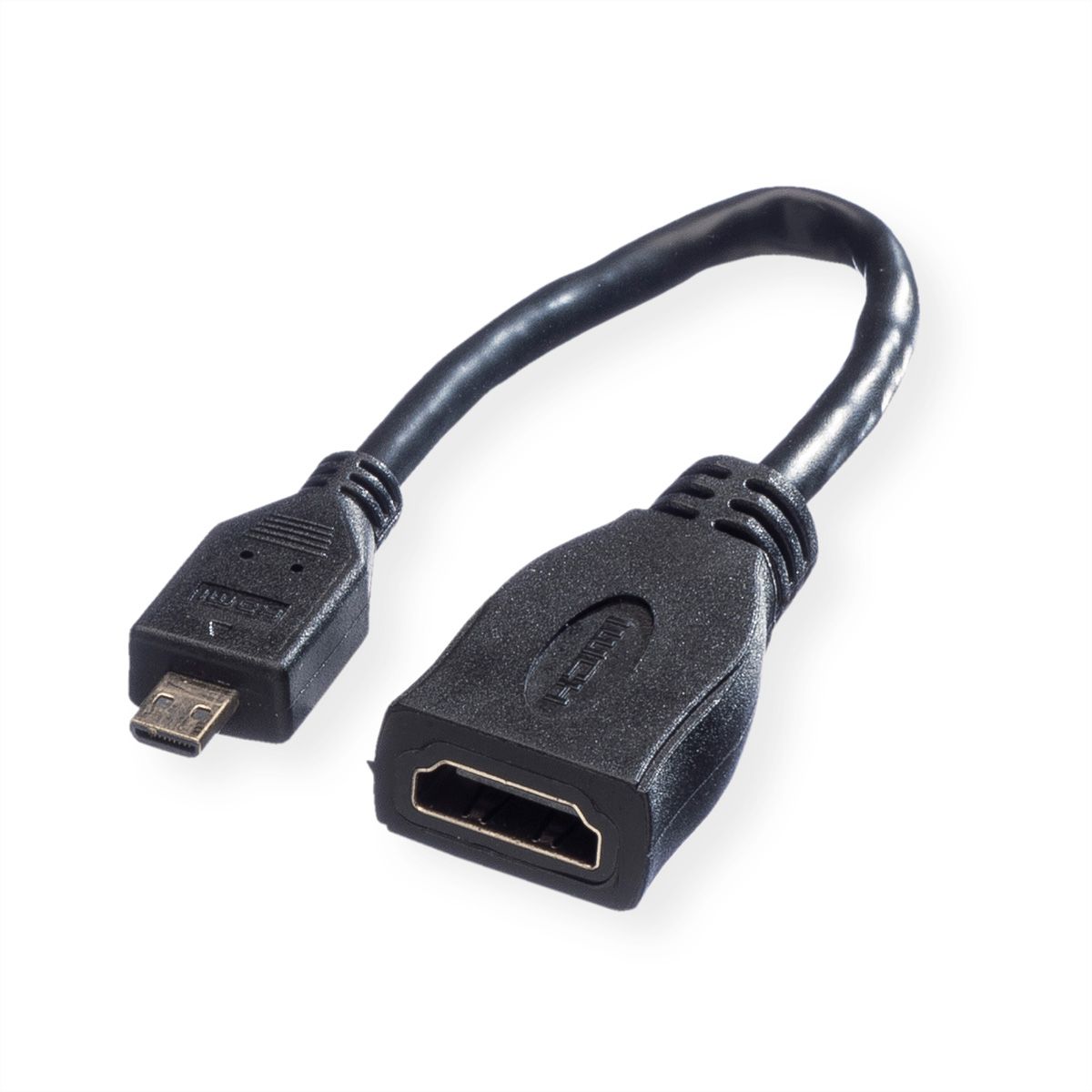 VALUE Câble HDMI High Speed avec Ethernet, HDMI F - Micro HDMI M, 0,15 m