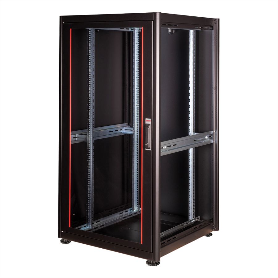 ROLINE 19-Zoll Netzwerkschrank Basic 32 HE, 800x800 BxT Glastür schwarz