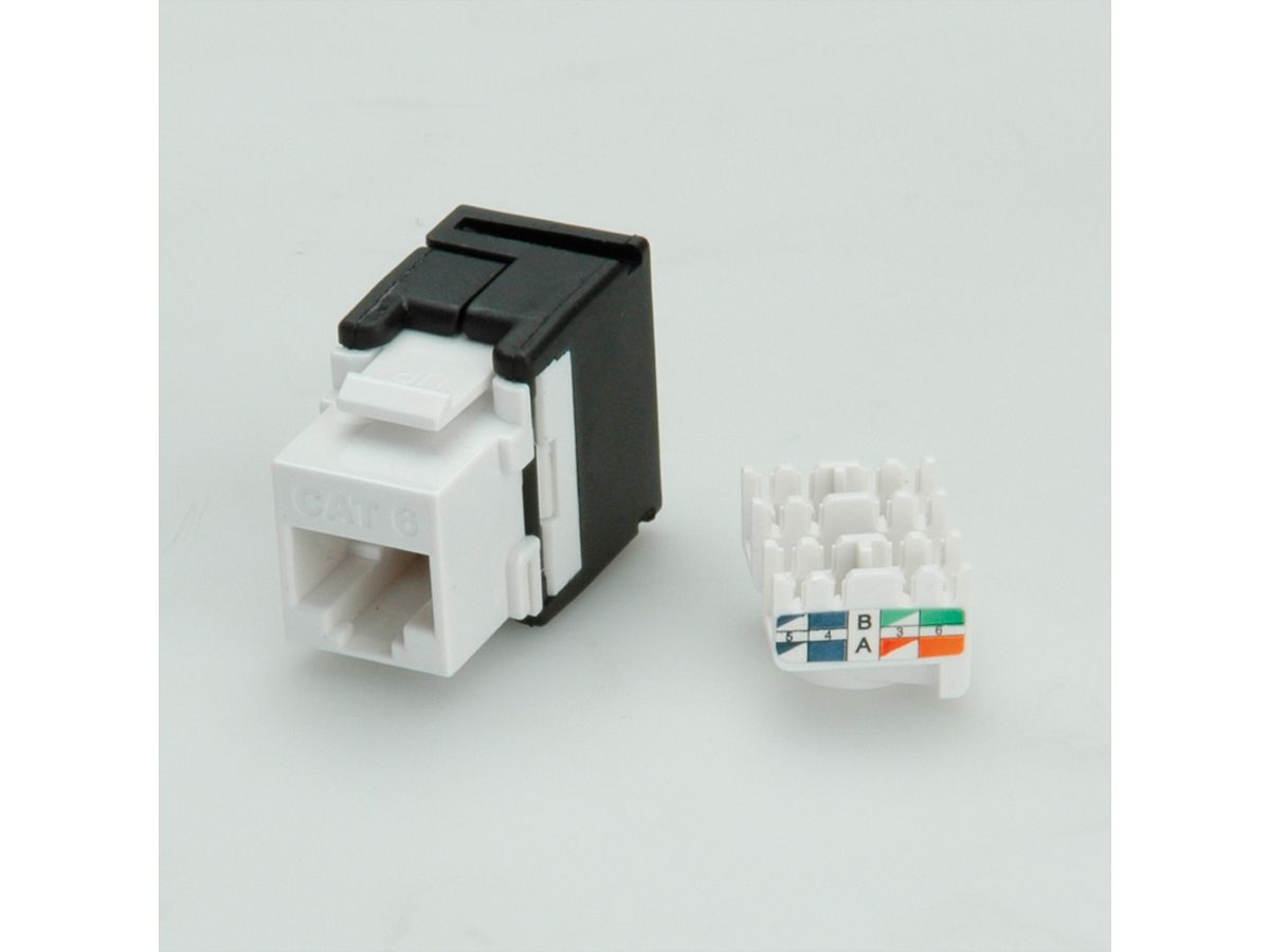 VALUE Cat.6 (Class E) Keystone ungeschirmt, werkzeuglos, weiß
