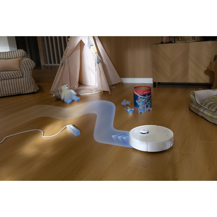 Roborock Aspirateur robot Qrevo Curv 2 FlowX, blanc