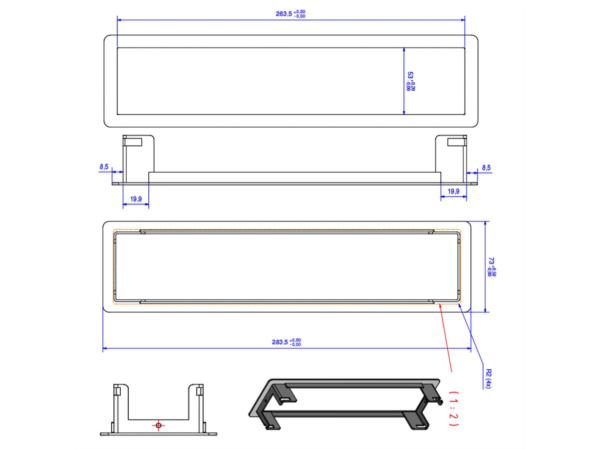 BACHMANN POWER FRAME Einbaurahmen Medium 4-fach, weiß